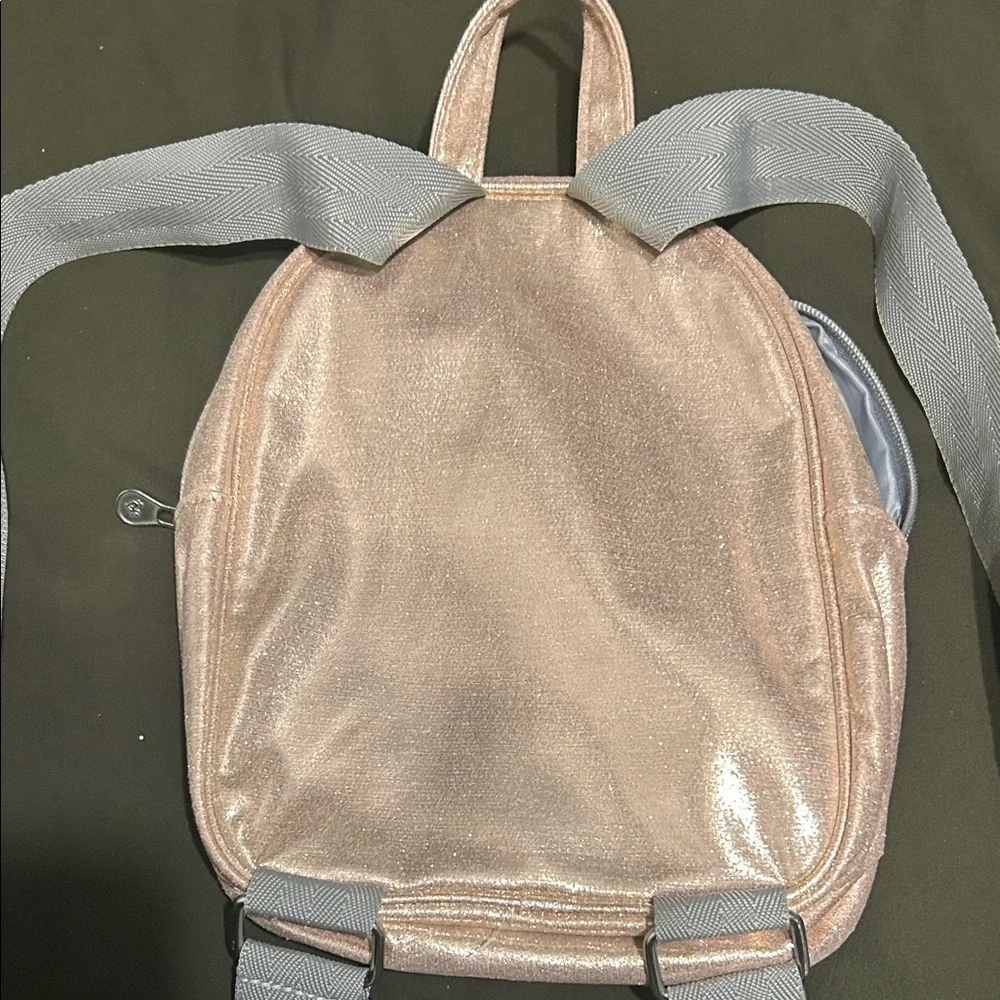 Justice Glittery Rose Gold Backpack mini back pack purse
